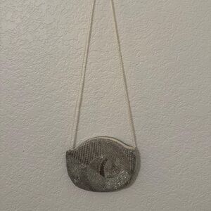 Vintage Silver Beaded Evening Bag/ Purse made in Macau